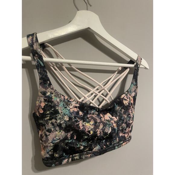 Lululemon Free To Be Bra *Wild Size 10 With Pads💙🌸 Dappled Daze Pink Glow - Picture 2 of 5